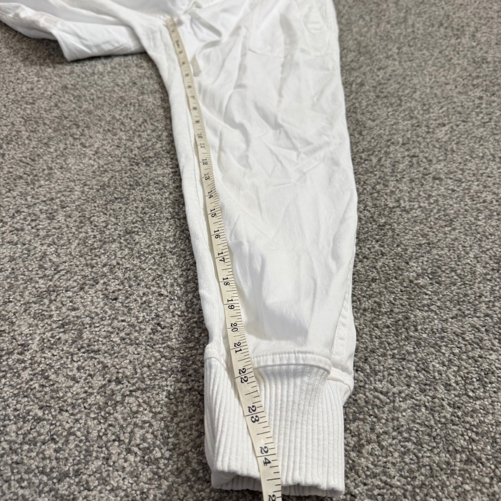 James Perse Los Angeles White Cotton Blend Drawstring Jogger Pants Size 2 - Picture 11 of 11